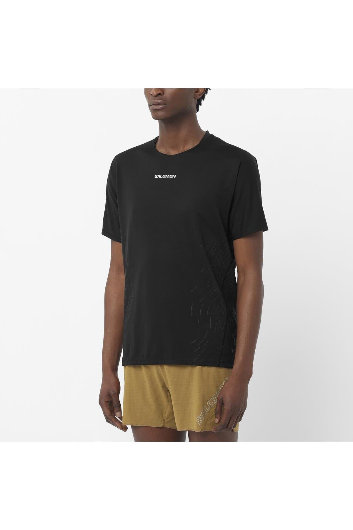 تی شرت ورزشی سالومون مردانه مشکی راسته اسپرت | Salomon LC2699800 TN — تصویر ۴