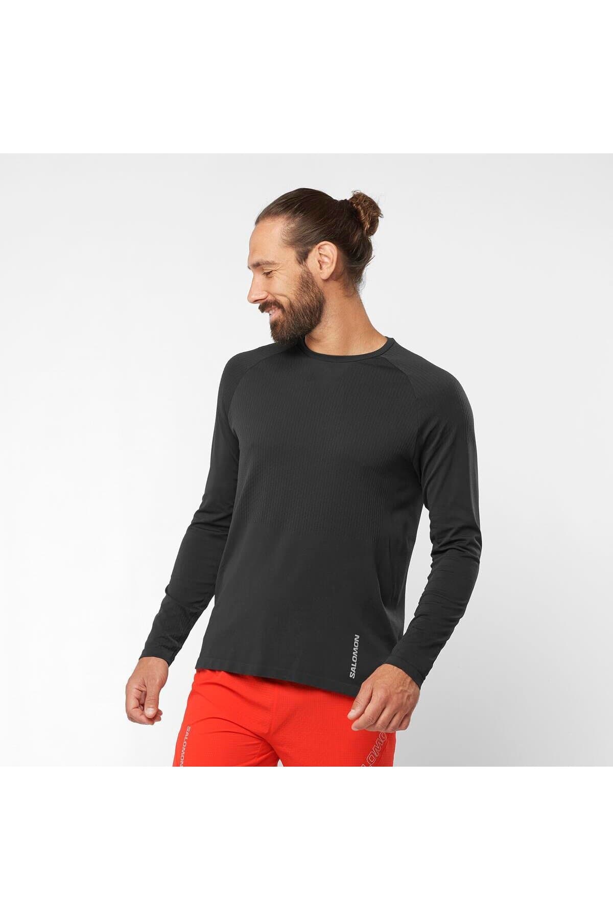 تی شرت ورزشی سالومون مردانه پارچه مشکی راسته Regular/رگولار Casual / کژوال | Salomon 2087969 TR