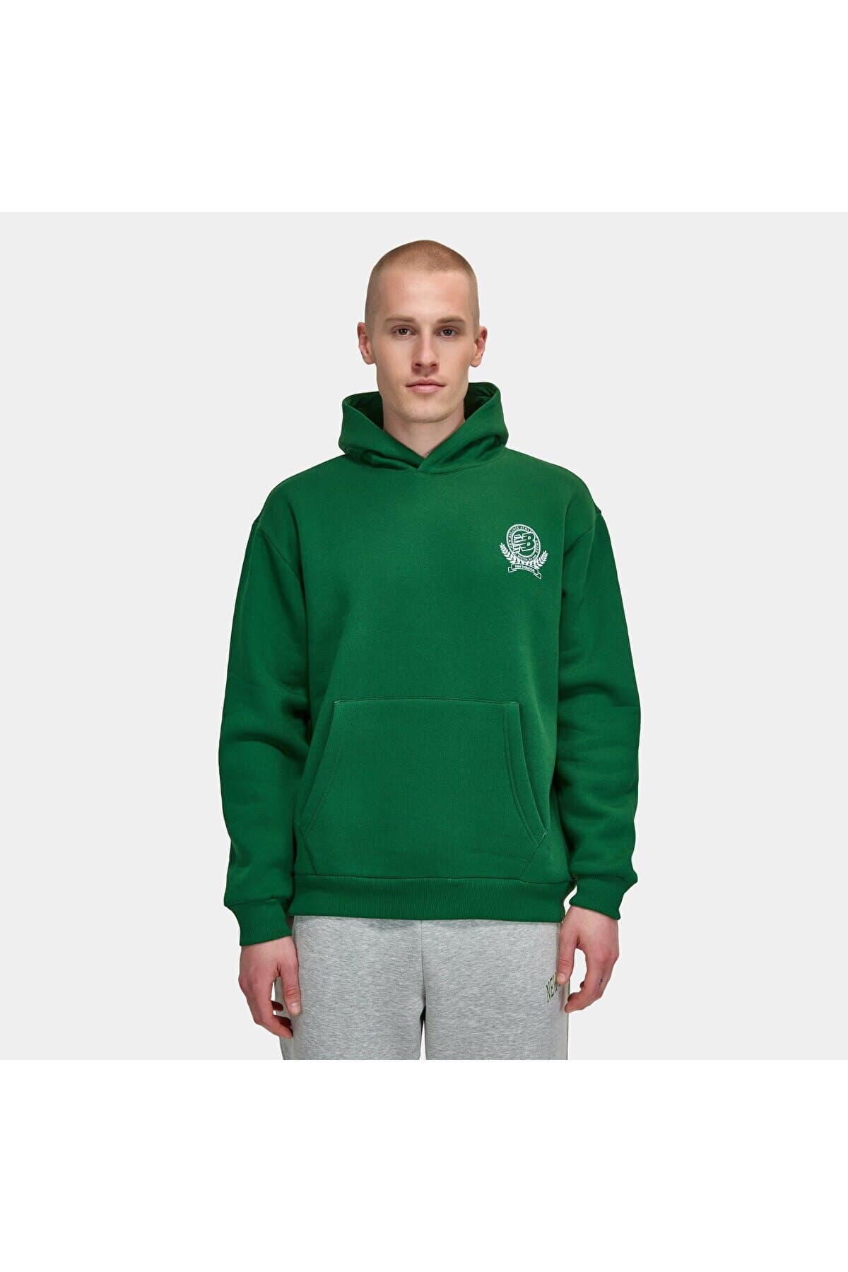 سویشرت نیو بالانس مردانه پنبه ای سبز اسپرت طرح دار Regular/رگولار Relaxed/ریلکس اسپرت | New Balance MNH3397-GRN TR — تصویر ۲
