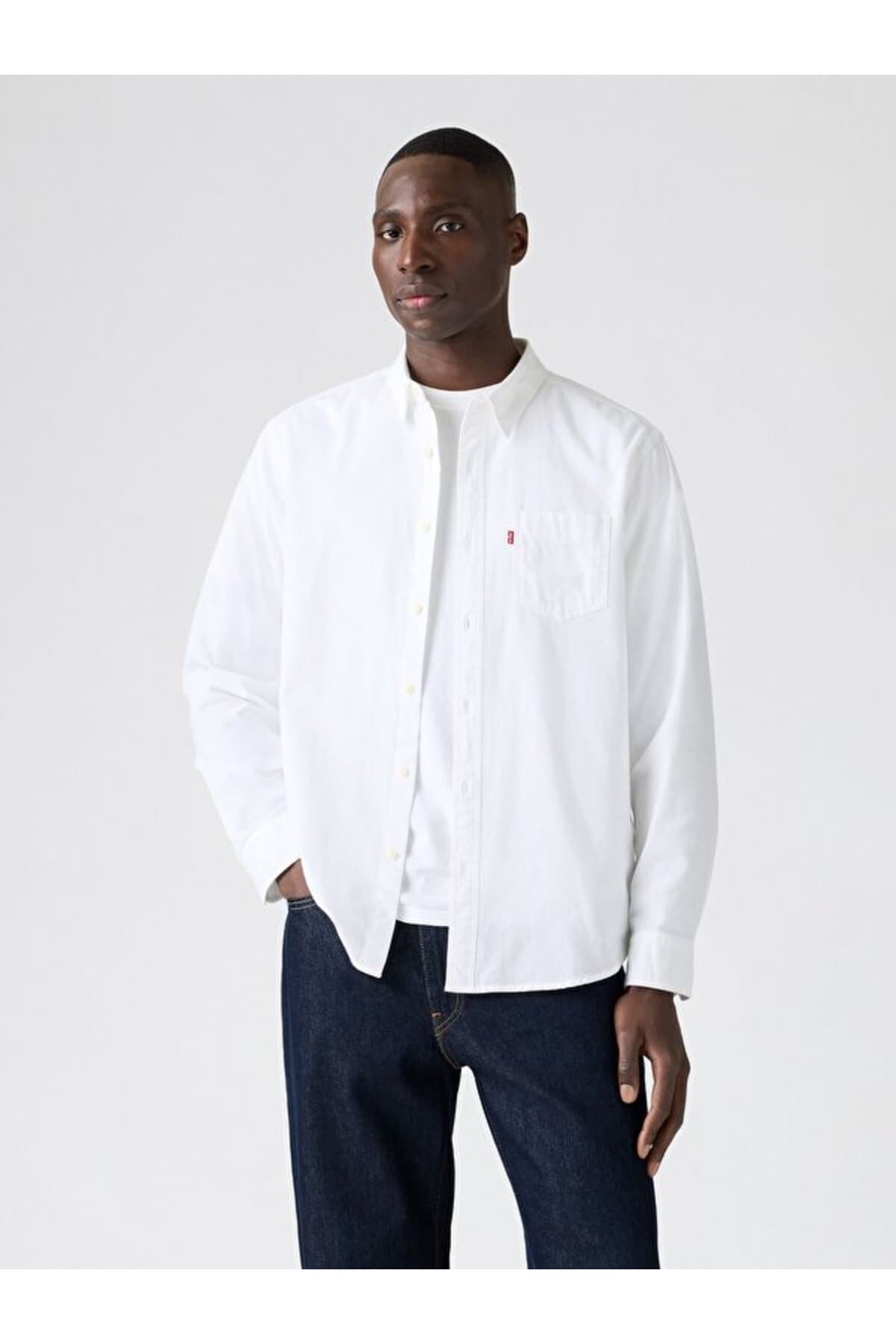 پیراهن لیوایز مردانه پاموک آبی راسته Regular/رگولار Daily/روزانه | Levi’s 8574600000 PK