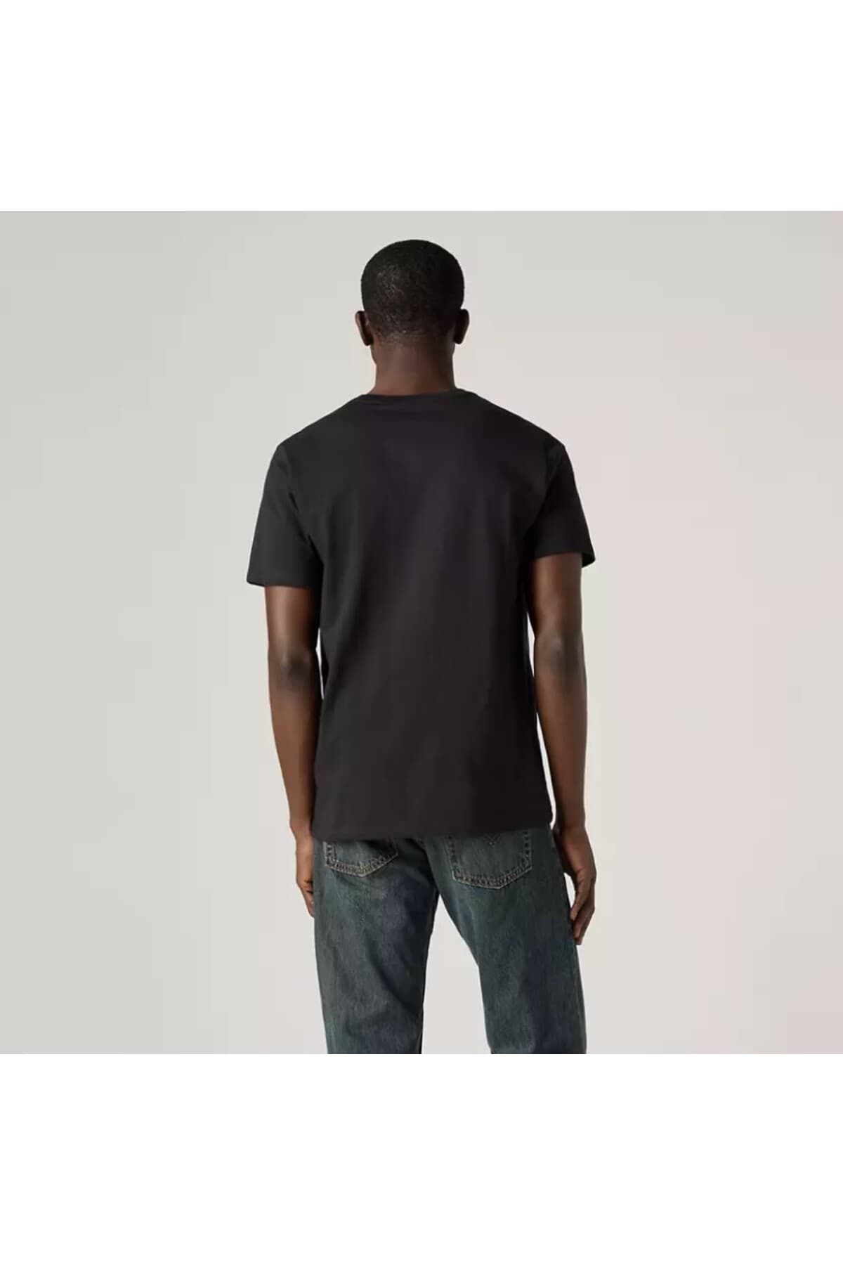 تی شرت ورزشی لیوایز مردانه 100% پنبه مشکی Menswear راسته Relaxed/ریلکس بیسیک کژوال/روزمره | Levi’s 568090205 PK — تصویر ۲