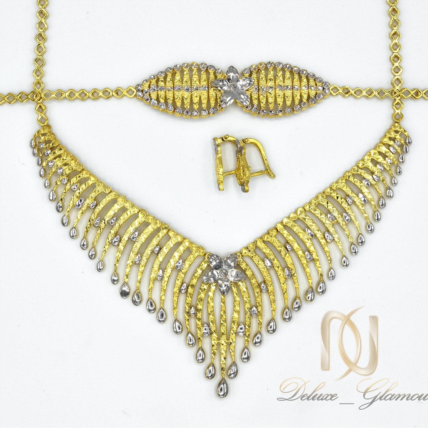 سرویس نقره عروس طرح طلای تراش ns-n463 — تصویر ۳