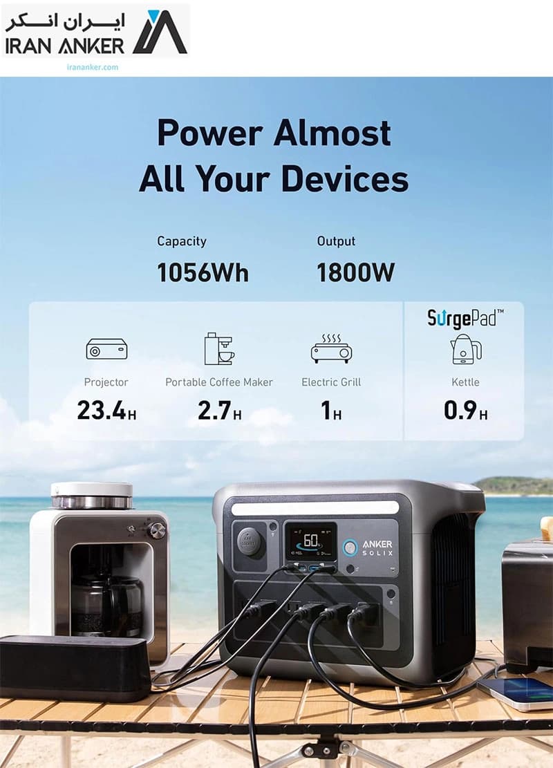 پاور استیشن پرتابل انکر (Anker SOLIX C1000-A1761) — تصویر ۸