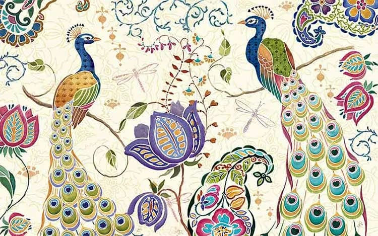 کاغذ دیواری سه بعدی طرح طاوس — تصویر ۲