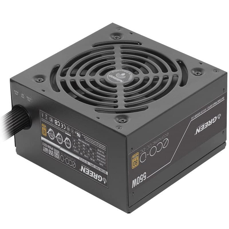 منبع تغذیه کامپیوتر گرین GP550A-ECO D 80 Plus Bronze توان 550 وات — تصویر ۳