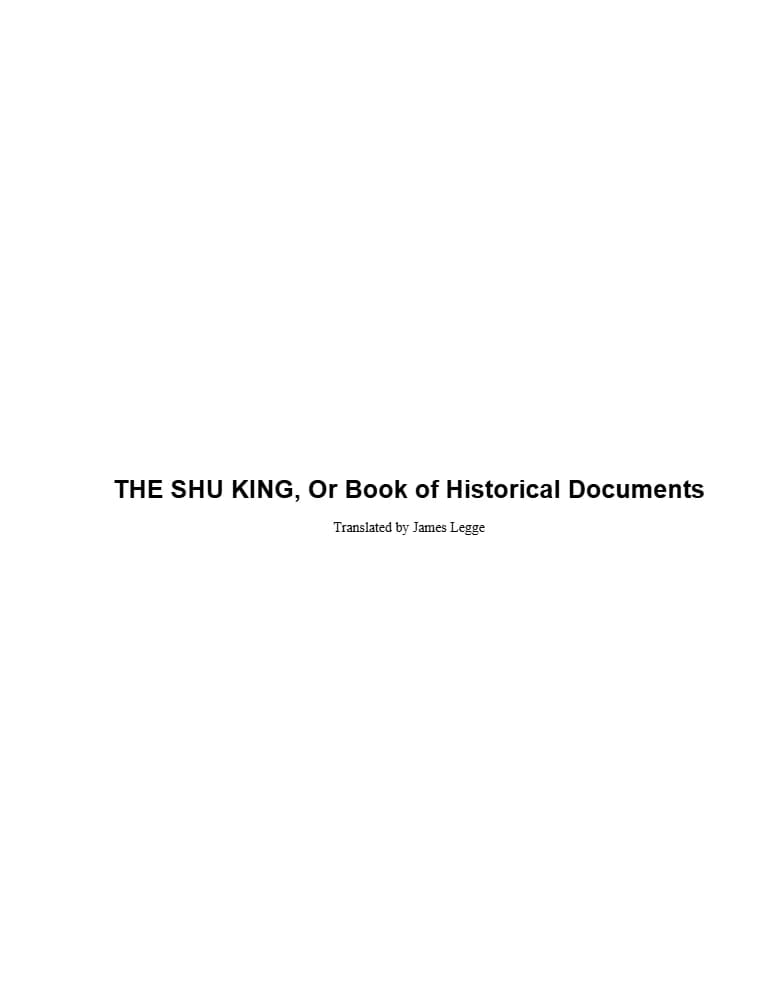 کتاب The Shu King (کتاب اسناد تاریخی) PDF | کنفوسیوس