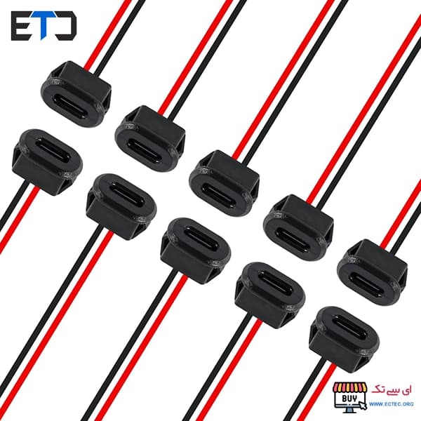 کانکتور مادگی TYPE-C مستطیل پنلی 2 سیم فشاری ضد آب — تصویر ۸