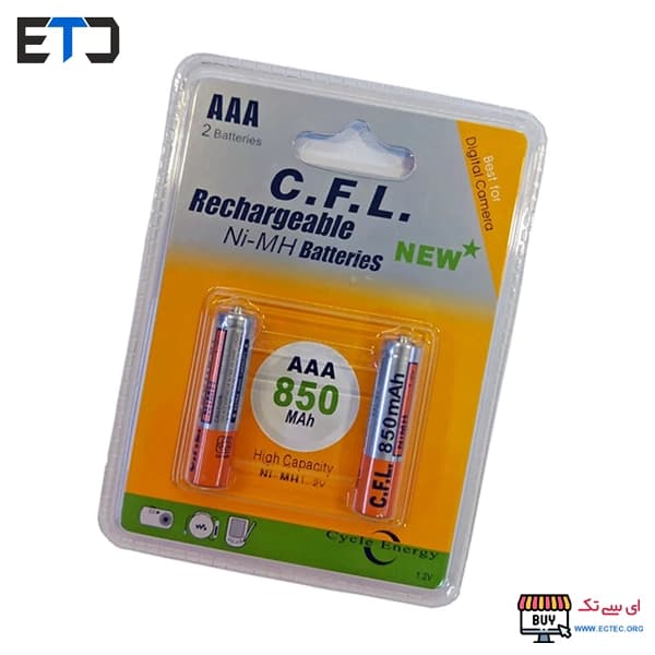 باتری نیم قلمی قابل شارژ 850mAh دوتایی مارک DIGITAL C.F.L — تصویر ۲