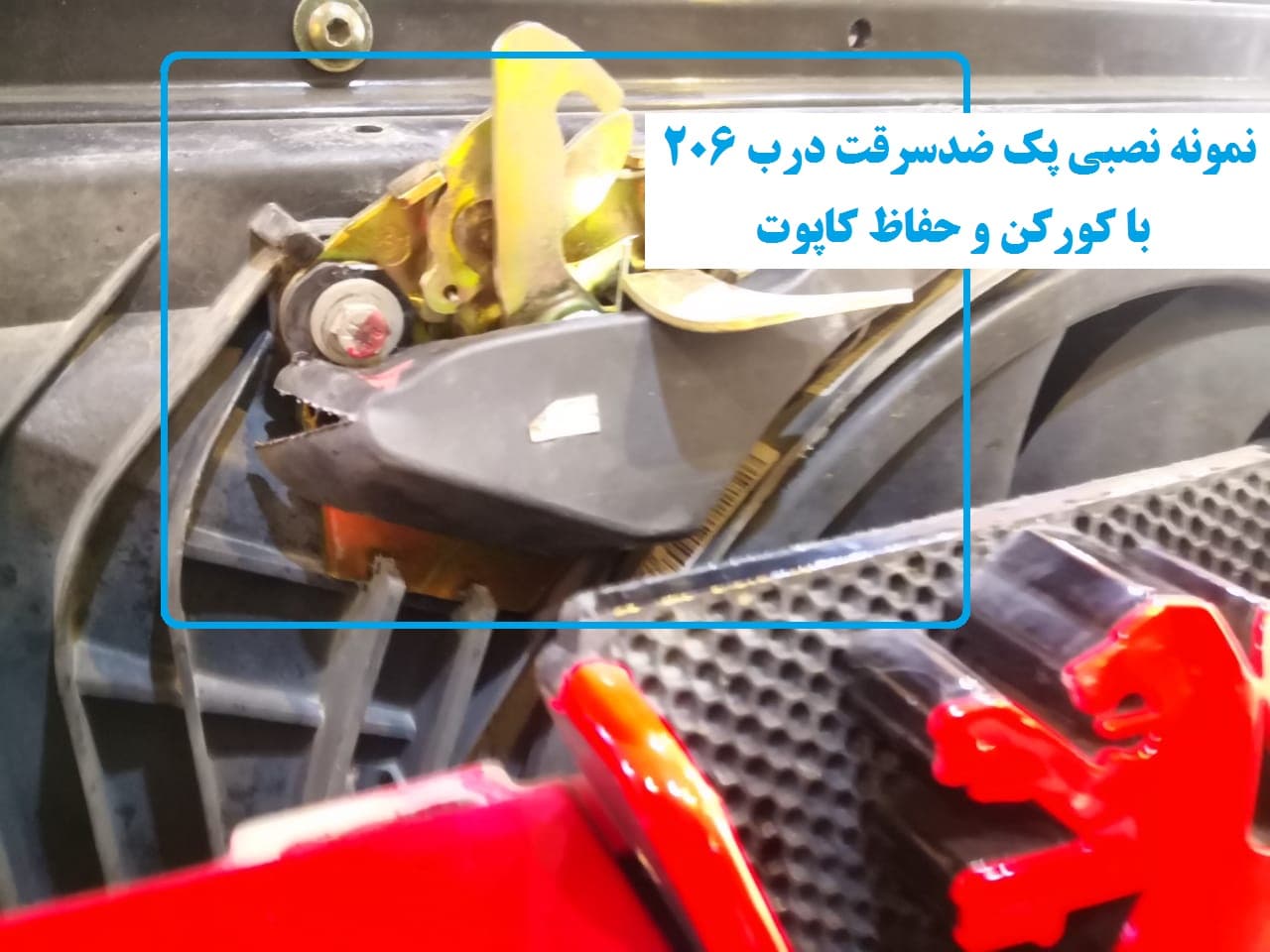 پک ضدسرقت درب پژو 206 صندوقدار V1 با کورکن و حفاظ کاپوت — تصویر ۸