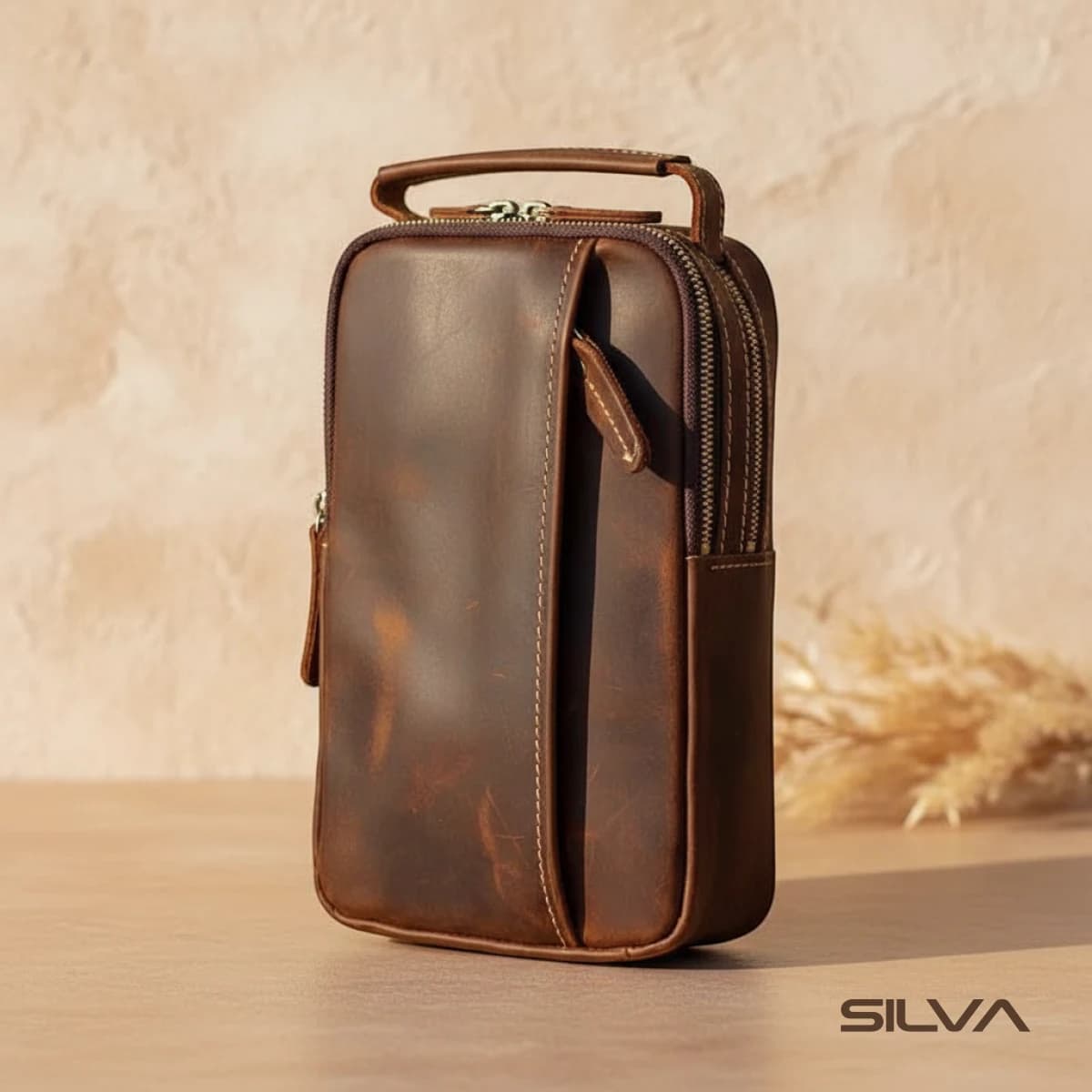 کیف کراس بادی و تکشانه چرم طبیعی مدل Crossbody Bag 32 | سیلوا چرم