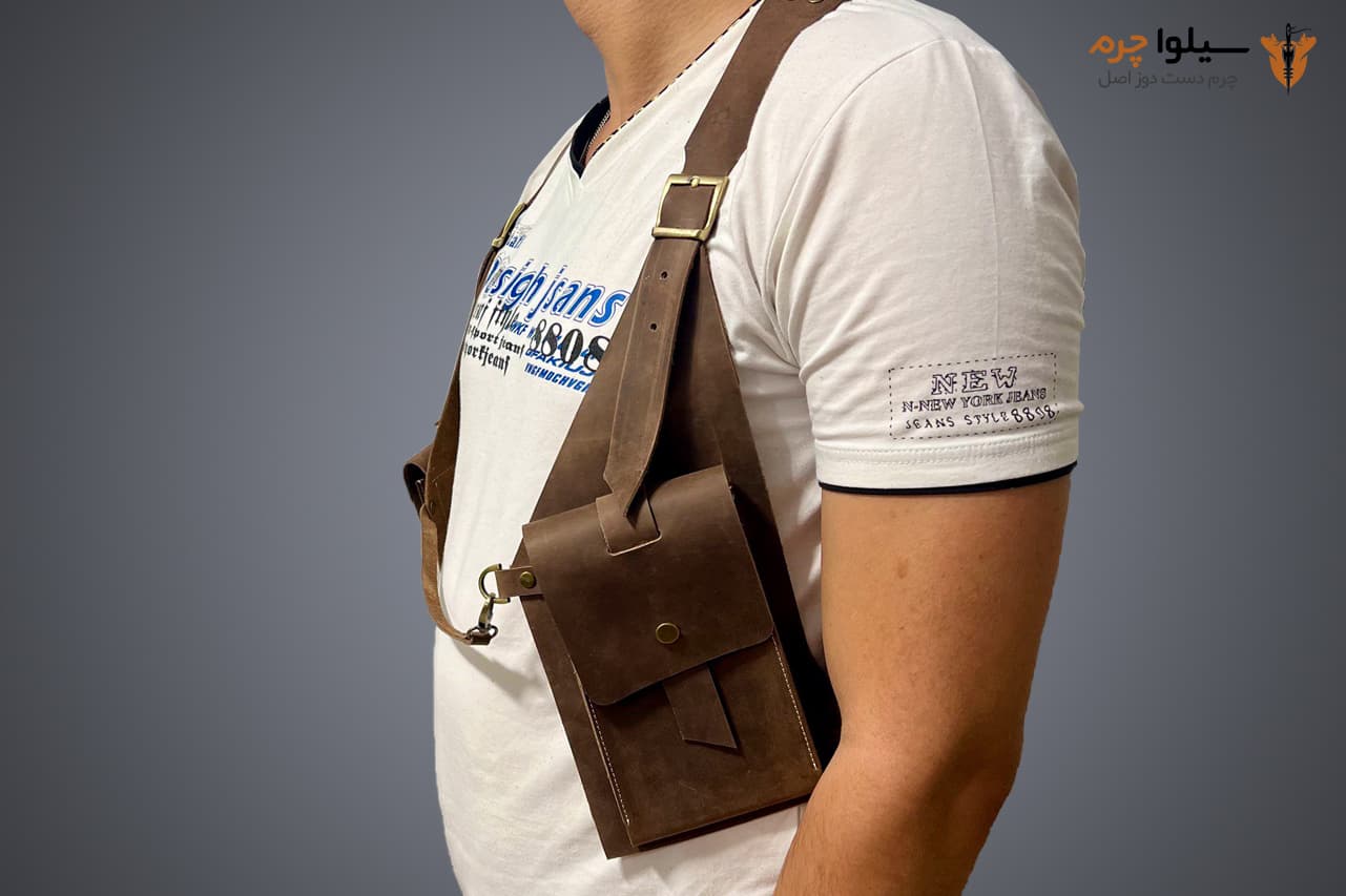 کیف جلیقه شانه چرم طبیعی مدل Shoulder Vest Bag 03 | سیلوا چرم — تصویر ۲