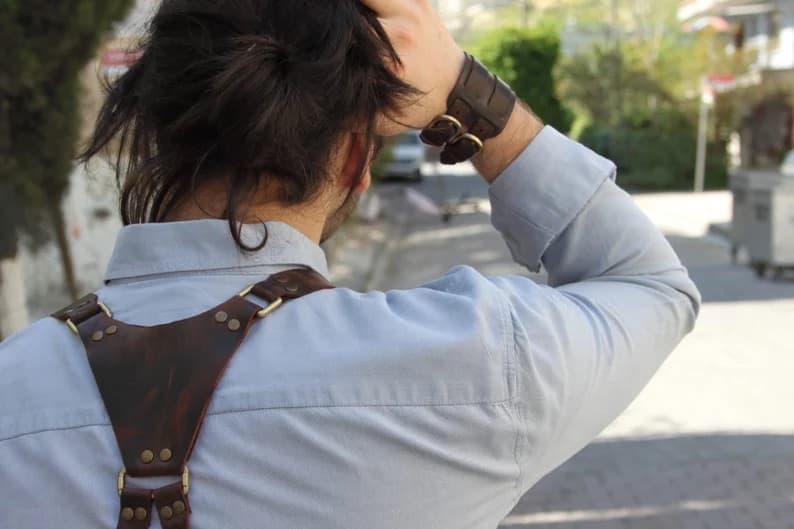 کیف جلیقه شانه چرم طبیعی مدل Shoulder Vest Bag 01 | سیلوا چرم — تصویر ۵