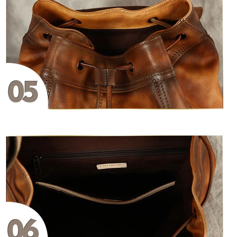 کوله پشتی چرم طبیعی مدل Back Pack 25 | سیلوا چرم — تصویر ۸