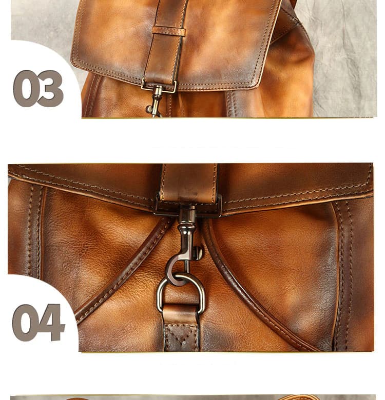 کوله پشتی چرم طبیعی مدل Back Pack 25 | سیلوا چرم — تصویر ۶