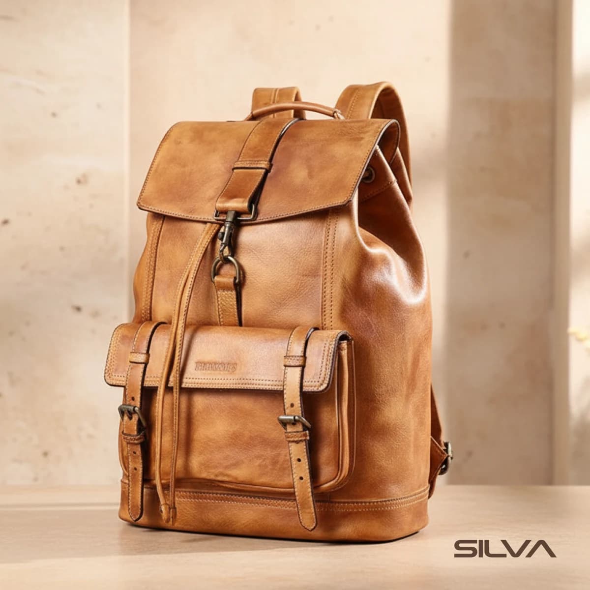 کوله پشتی چرم طبیعی مدل Back Pack 25 | سیلوا چرم
