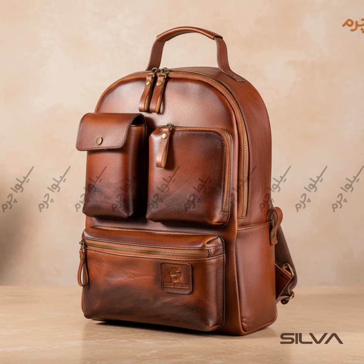 کوله پشتی چرم طبیعی مدل Back Pack 23 | سیلوا چرم