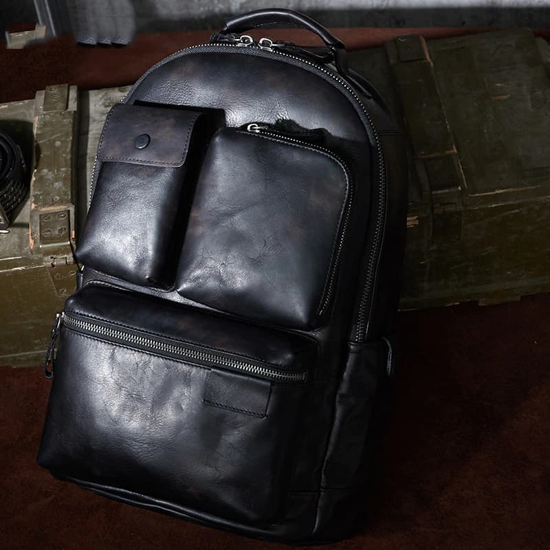 کوله پشتی چرم طبیعی مدل Back Pack 23 | سیلوا چرم — تصویر ۷