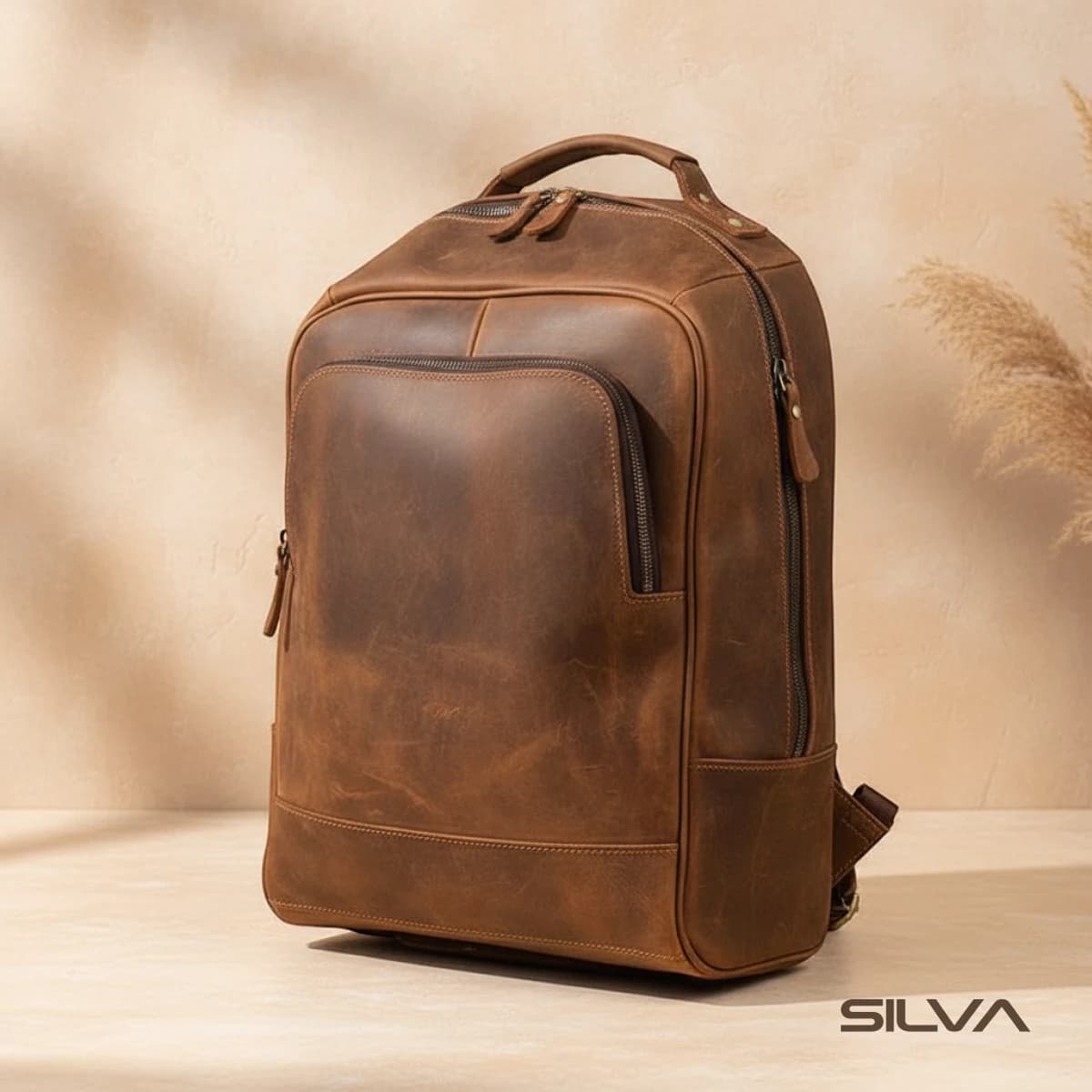 کوله پشتی چرم طبیعی مدل Back Pack 17 | سیلوا چرم