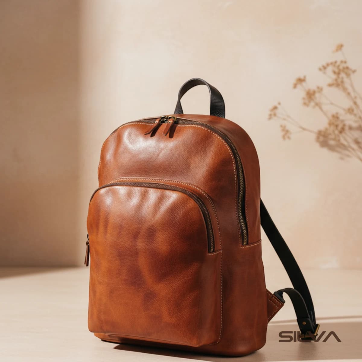 کوله پشتی چرم طبیعی مدل Back Pack 16 | سیلوا چرم