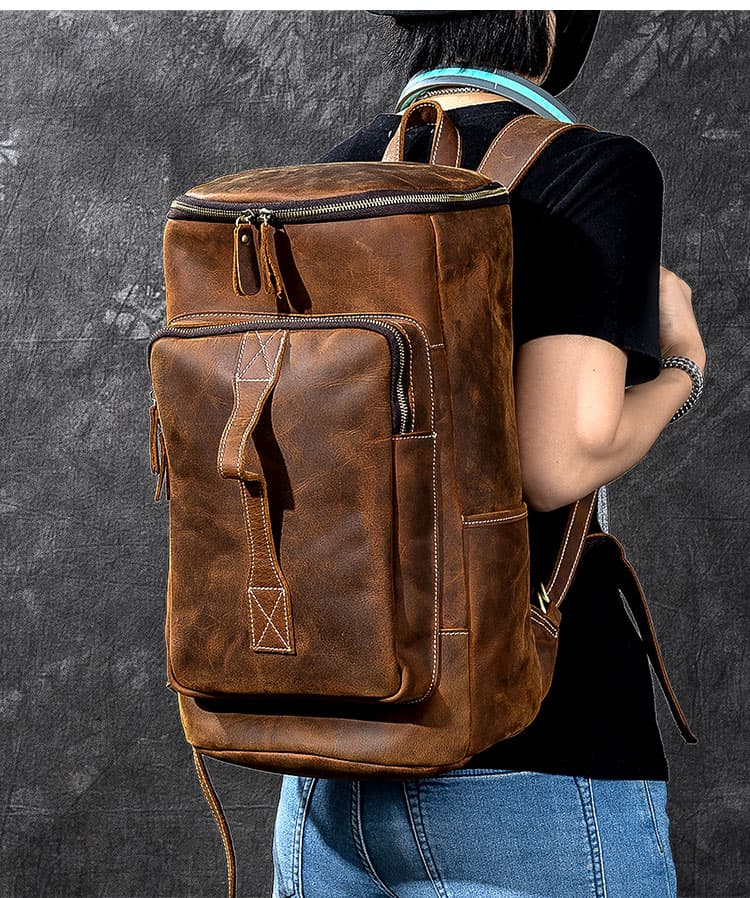 کوله پشتی چرم طبیعی مدل Back Pack 04 | سیلوا چرم — تصویر ۲
