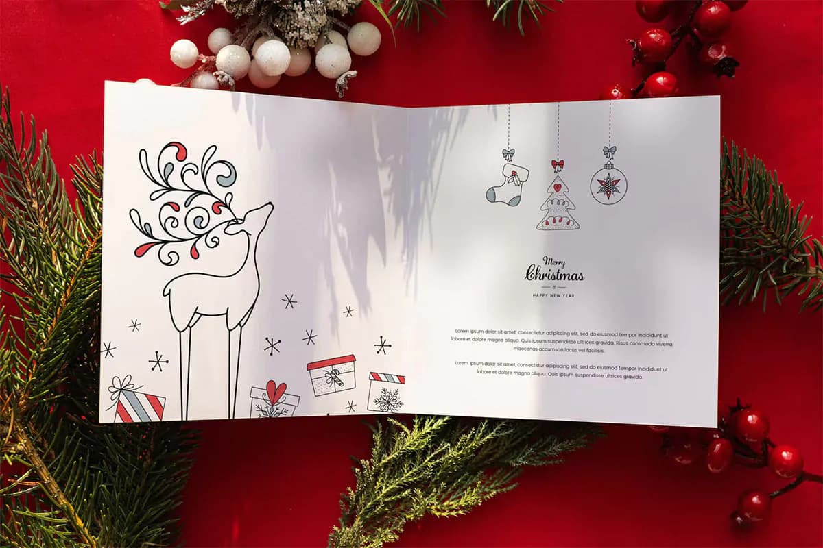 موکاپ کارت تبریک کریسمس