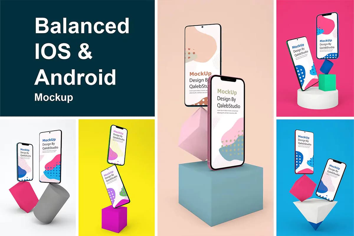 موکاپ گوشی اندروید و iOS متعادل