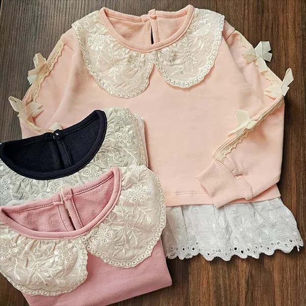 بلوز دورس پنبه دانتل دخترانه بچه گانه کد 2883