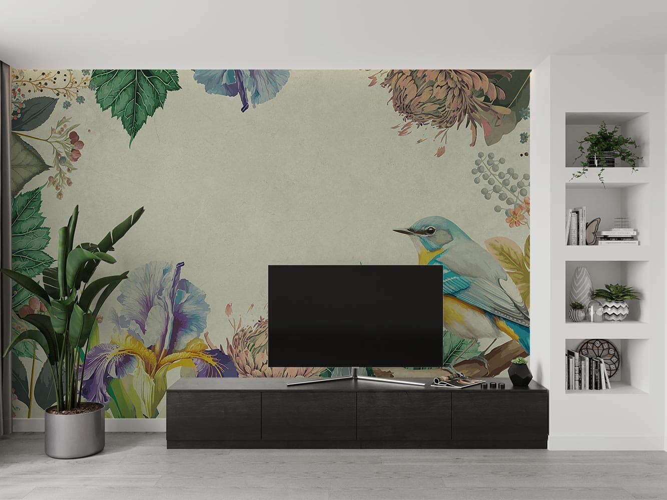 پوستر دیواری برگ و گنجشگ W10218000 — تصویر ۳