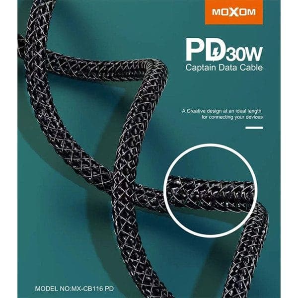 کابل تبدیل USB-C به لایتنینگ MOXOM مدل MX-CB116 — تصویر ۲