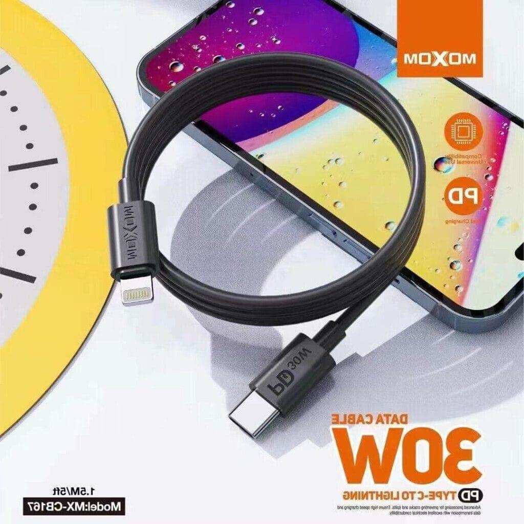 کابل شارژ MOXOM مدل MX-CB167 Lightning — تصویر ۳