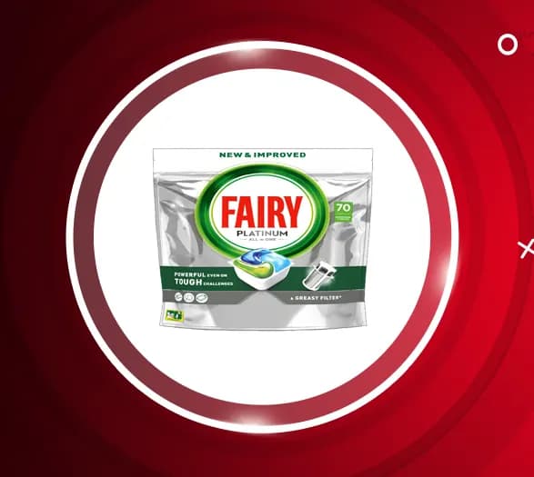 قرص ماشین ظرفشویی Fairy سری Platinum همه کاره بسته 70 عددی — تصویر ۳