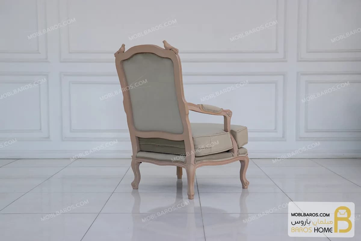 مبل نئوکلاسیک و مدرن گندم با مبل تک کویین کد ۲ — تصویر ۸