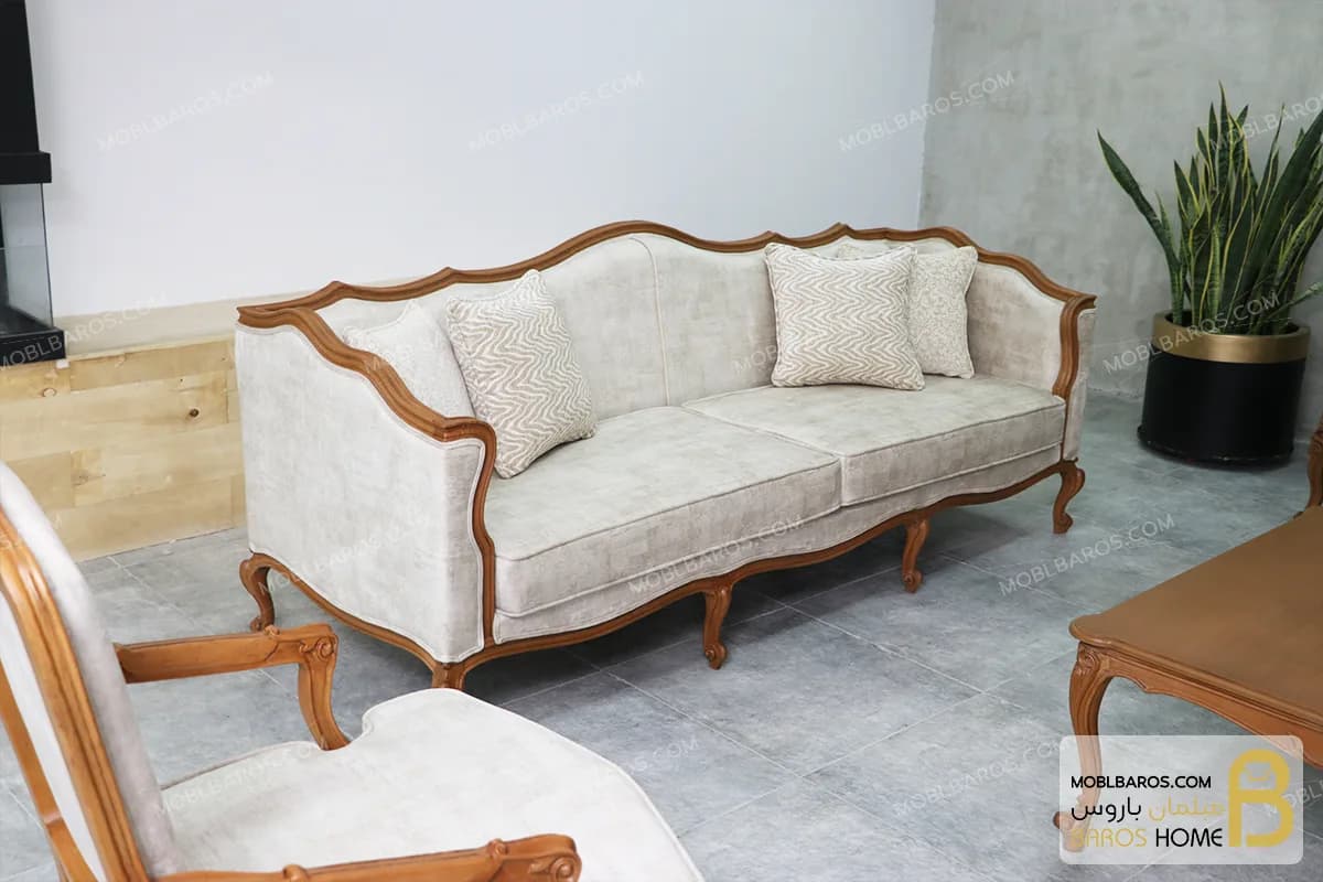 ست مبلمان ۹ نفره کلاسیک منبت چوبی رومینا کد ۴ — تصویر ۷
