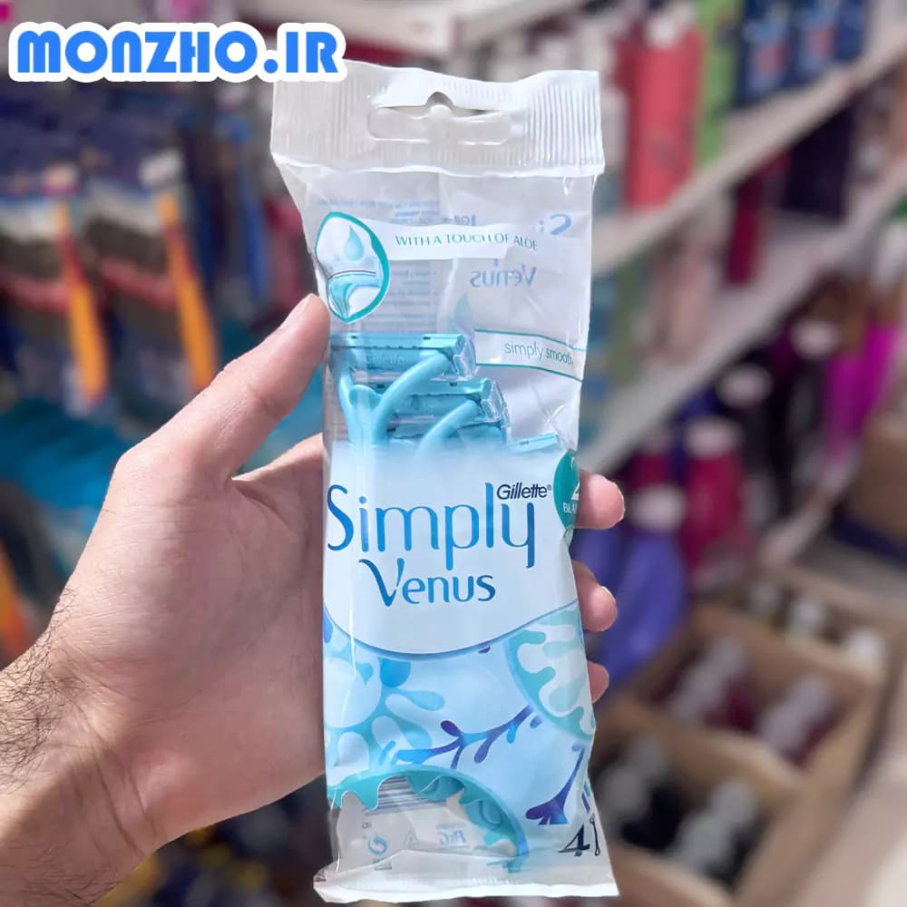 خودتراش Gillette ژیلت دو تیغه ونوس آبی مخصوص خانم ها بسته 4 عددی — تصویر ۲