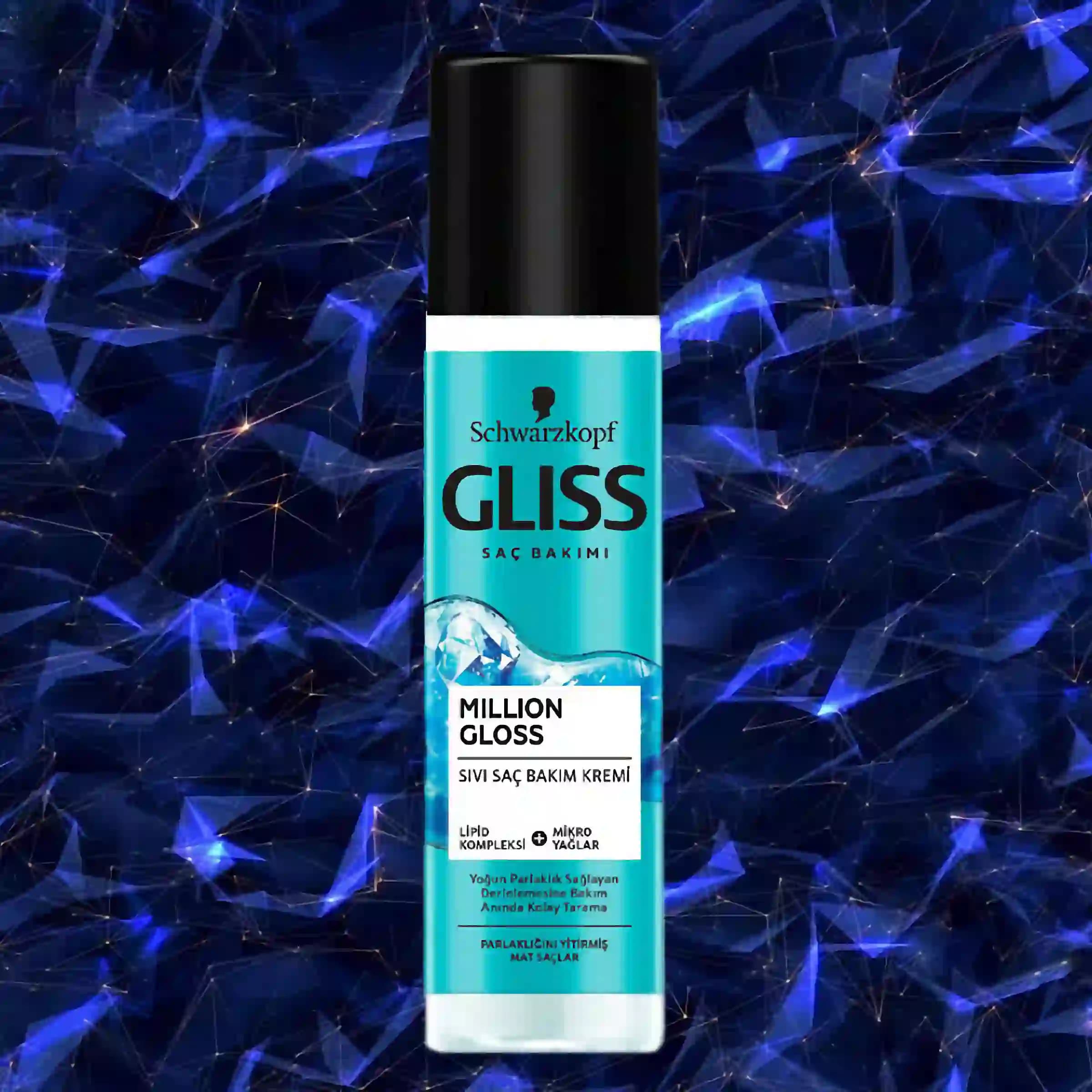 اسپری دو فاز گلیس موهای مات و کدر Gliss million gloss — تصویر ۲