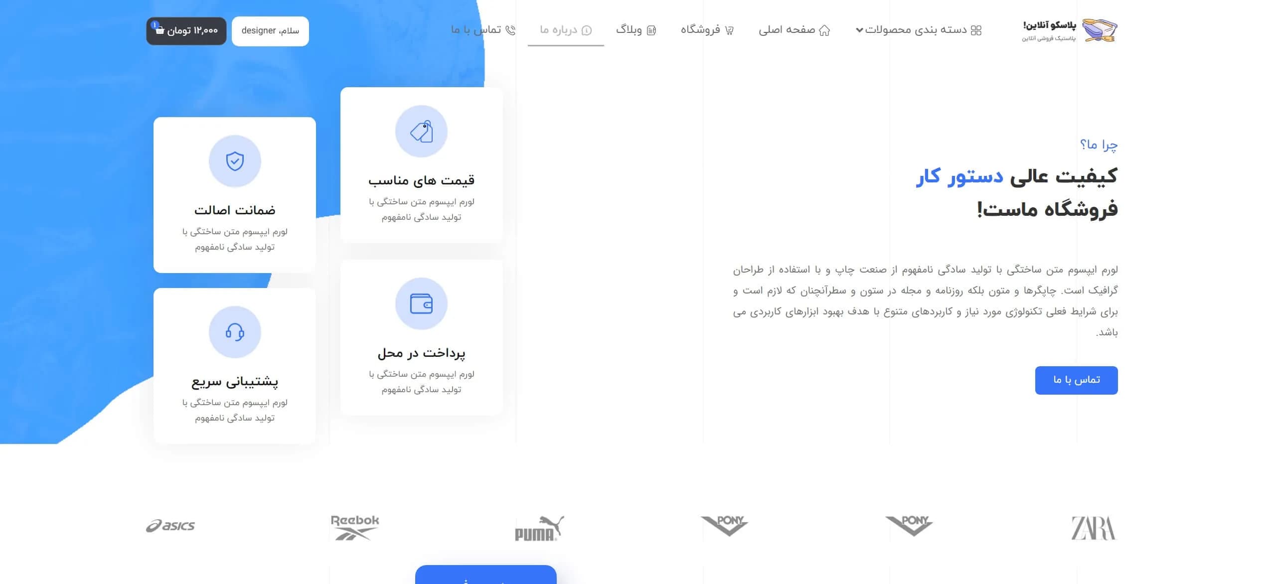 طراحی سایت فروشگاه لوازم پلاستیکی ( یکبار مصرف) — تصویر ۷