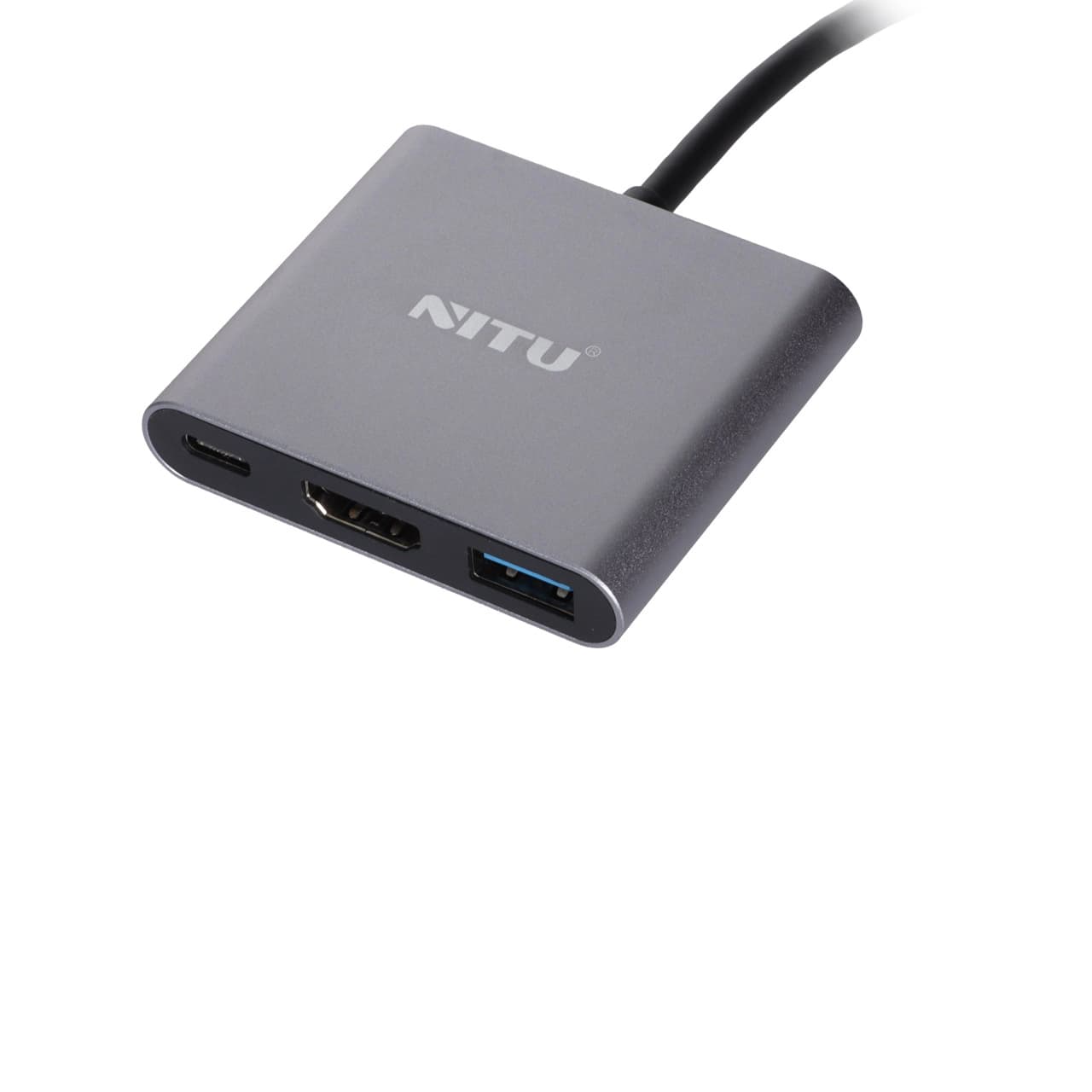 هاب و تبدیل Type-C به HDMI مدل NITU NN36 ، سه پورت مخصوص موبایل و تبلت و لپ تاپ – خاکستری – پک ضعیف (گارانتی شش ماه تعویض نیکان همراه) — تصویر ۲