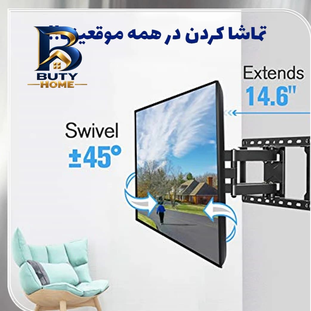 پایه دیواری تلویزیون مدل سرافراز براکت W۳ مناسب برای های ۴۰ تا ۶۵ اینچ اصل — تصویر ۸