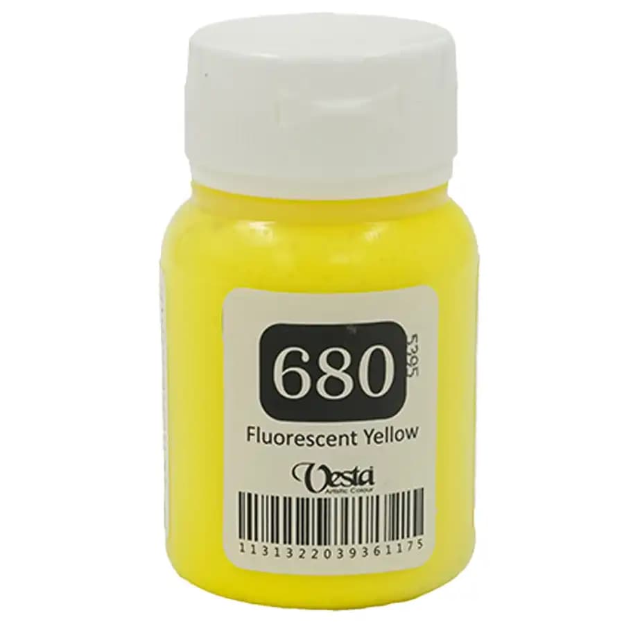 رنگ پارچه وستا رنگ Fluorscent Yellow کد 680 حجم 60 میلی لیتر