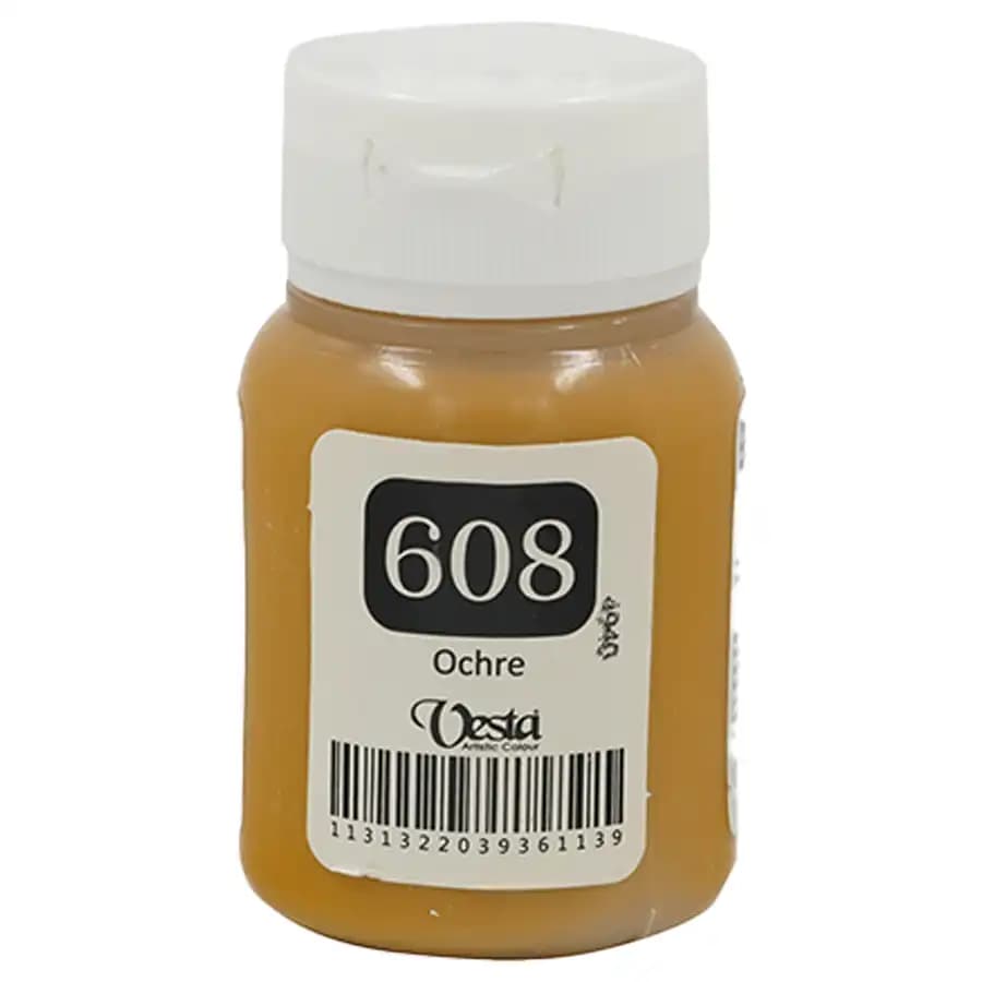 رنگ پارچه وستا رنگ Ochre کد 608 حجم 60 میلی لیتر