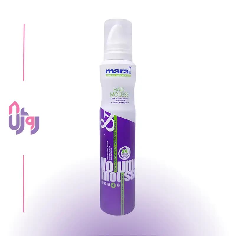 اسپری حالت دهنده مو مارال Maral مدل موس حجمدهنده Volume Mousse با قدرت نگهدارندگی 4 قوی Extra Strong حجم 200 میل