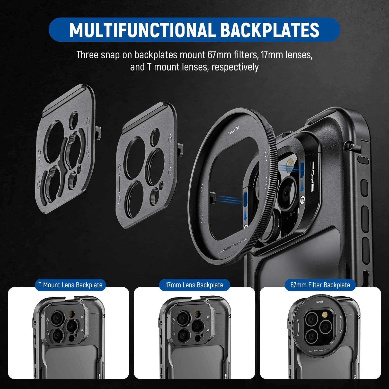 قاب کیس نیور NEEWER PA073 Phone Cage (iPhone 16 Pro) — تصویر ۳