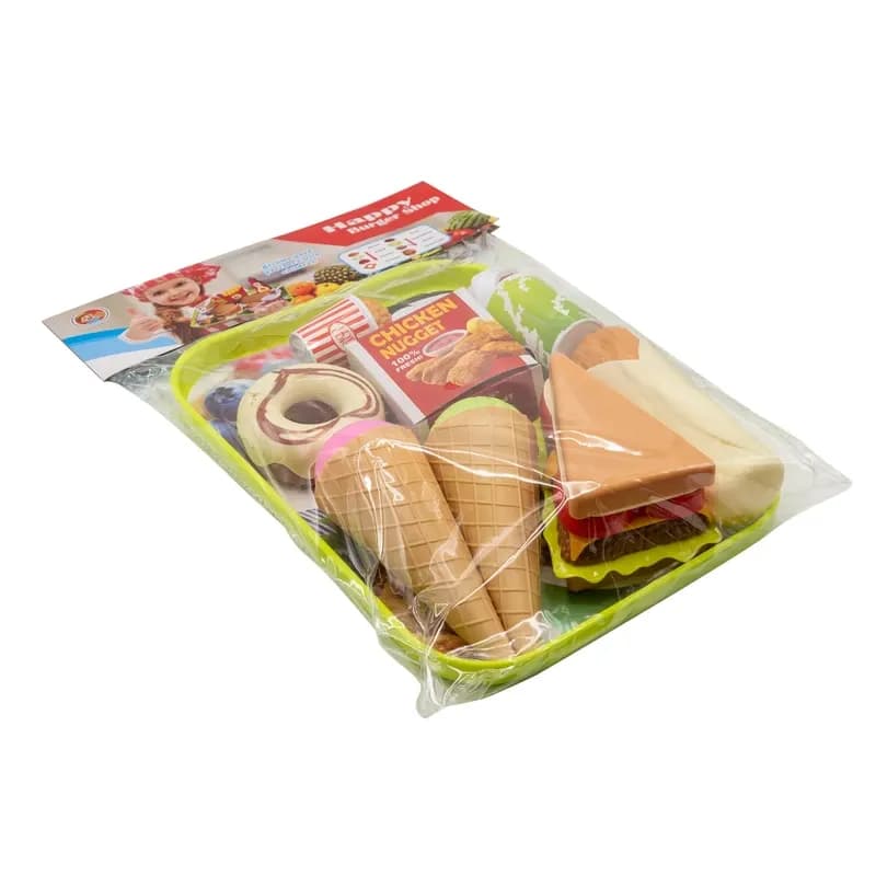 ست اسباب بازی فست فود مدل Happy Burger Shop کد 120-986 مجموعه 11 عددی — تصویر ۲