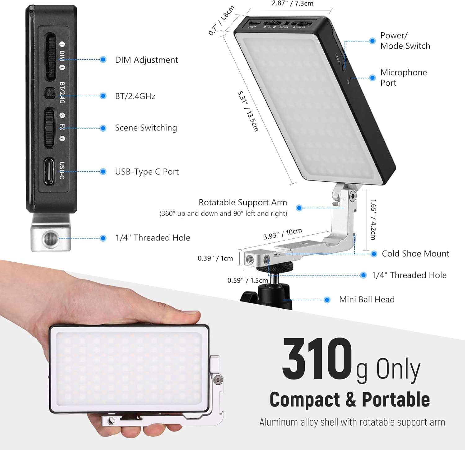 نور ویدیویی NEEWER RGB Video Light SL90 — تصویر ۶
