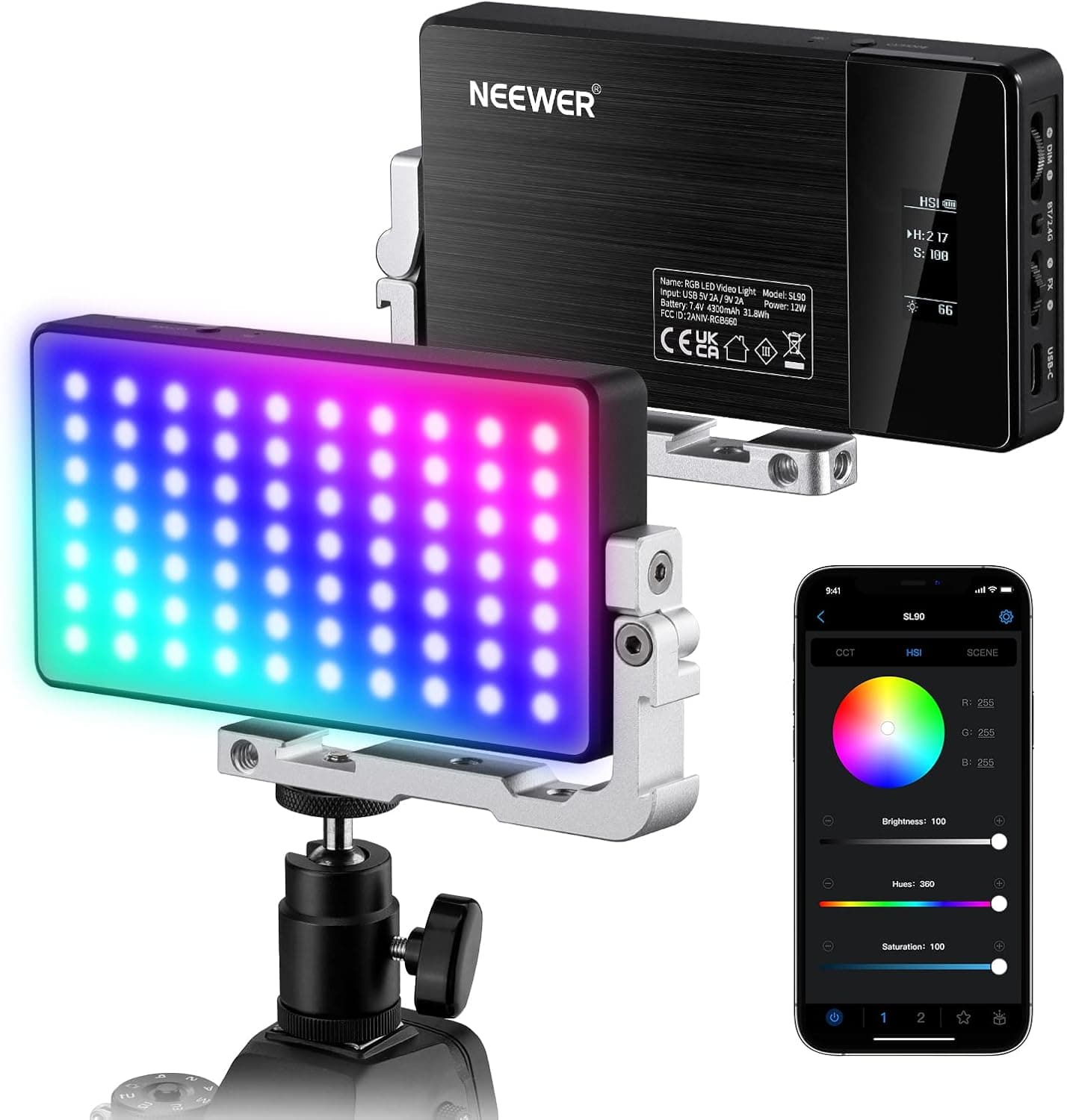 نور ویدیویی NEEWER RGB Video Light SL90