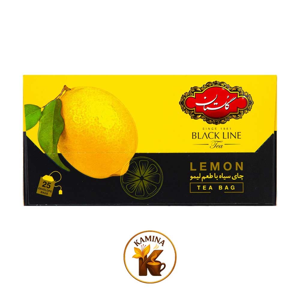 چای سیاه کیسهای گلستان بلک لاین با طعم لیمو 25 عددی — تصویر ۲