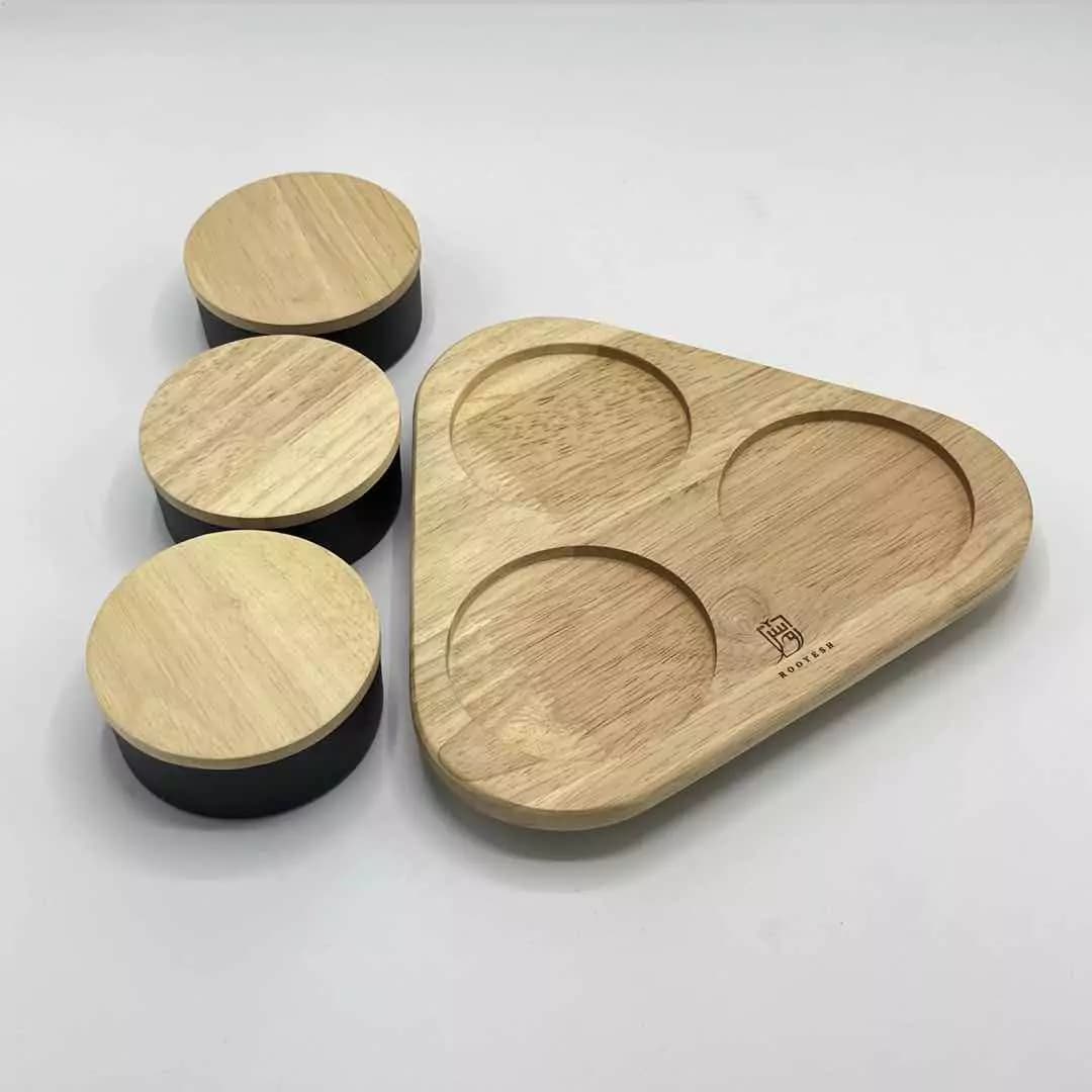 اردوخوری مثلث گردان 3 خانه رویش چوب و فلز R1-10015 — تصویر ۳