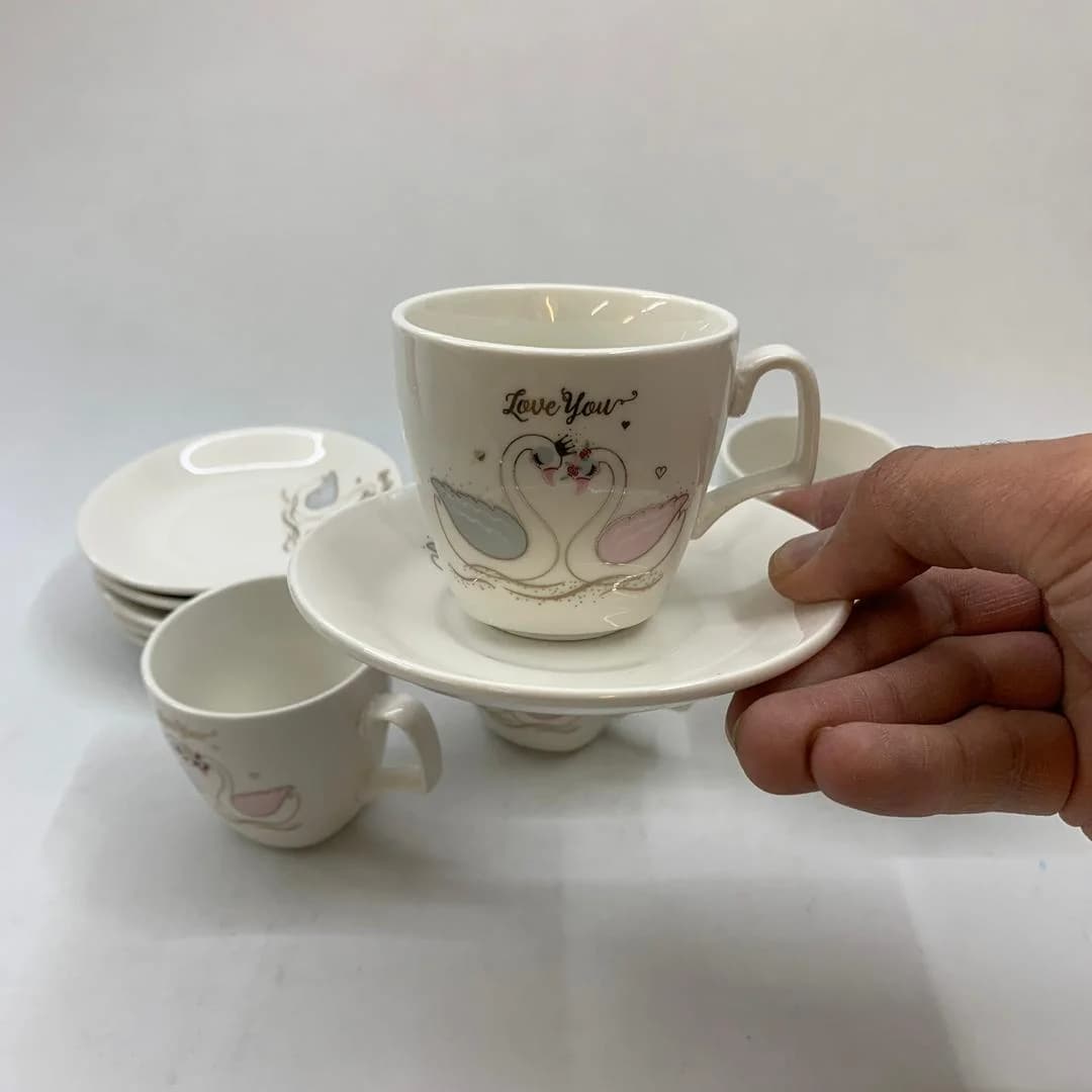 ست فنجان و نعلبکی 12 پارچه مدل قو کد 313 — تصویر ۶