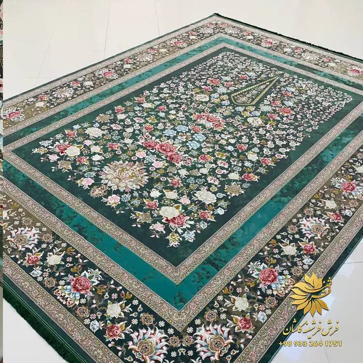 فرش باغ گل سبز 1200 شانه افشان خاب مسطح — تصویر ۳