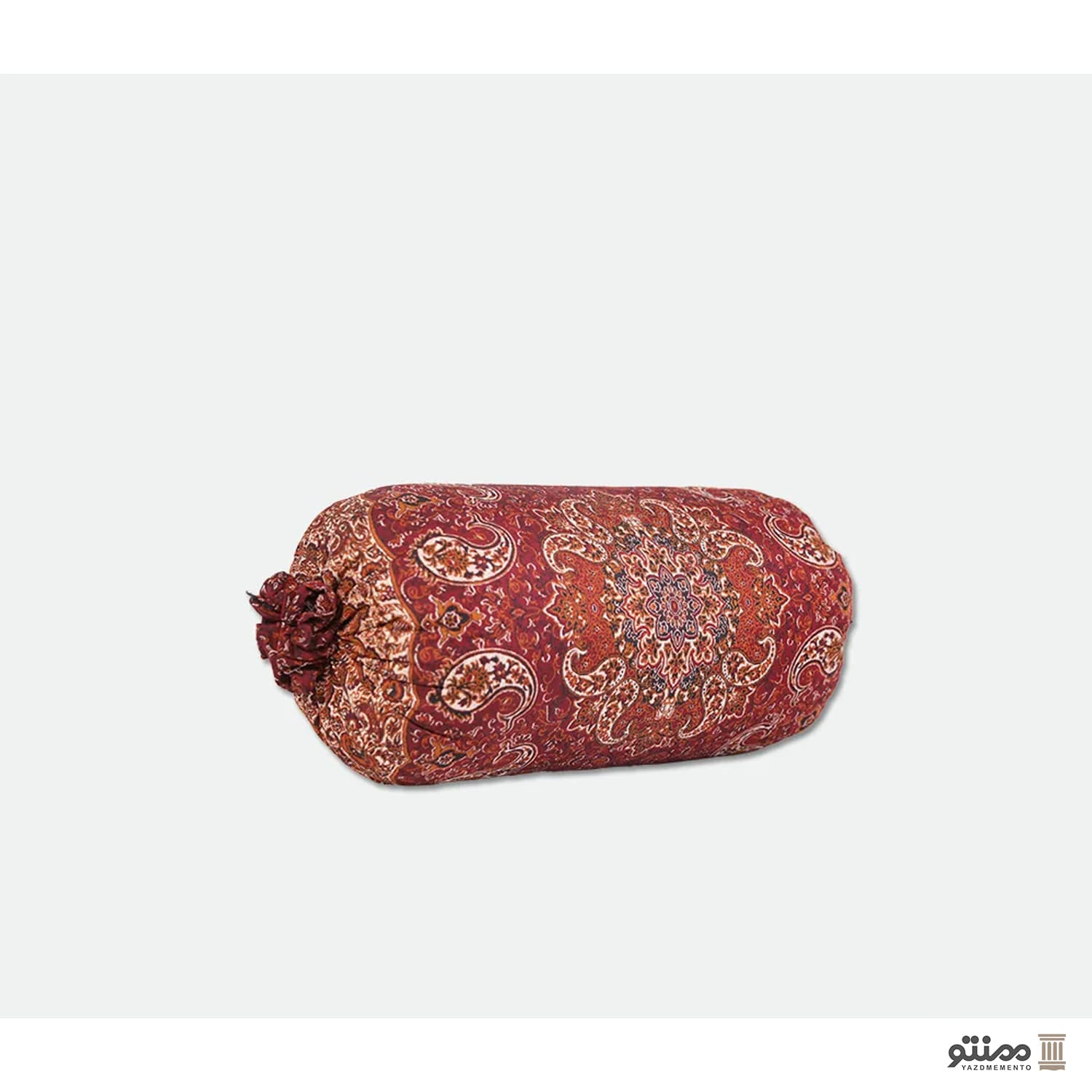 پشتی سنتی شاه نشین ترمه طرح نسترن – ست ۷ تکه زرشکی — تصویر ۳